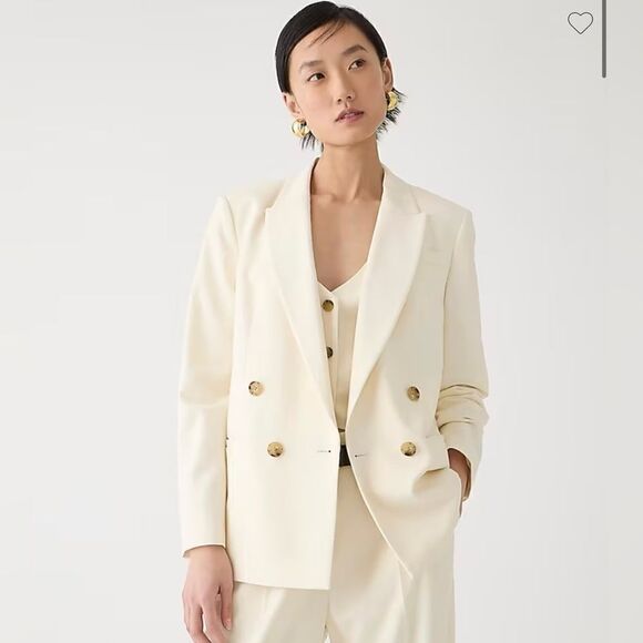 J.Crew Relaxed double-breasted blazer in city twill - Picture 1 of 8
